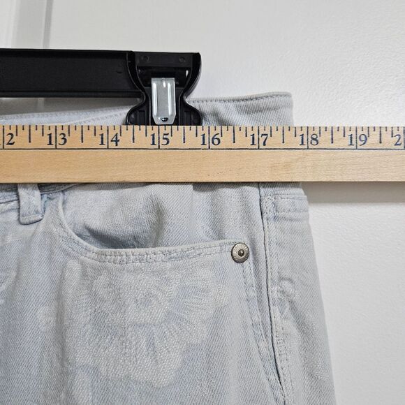 J. Jill Authentic Fit Slim Ankle Floral Print Jeans Womens 14 (35x28) Blue White - Picture 7 of 11